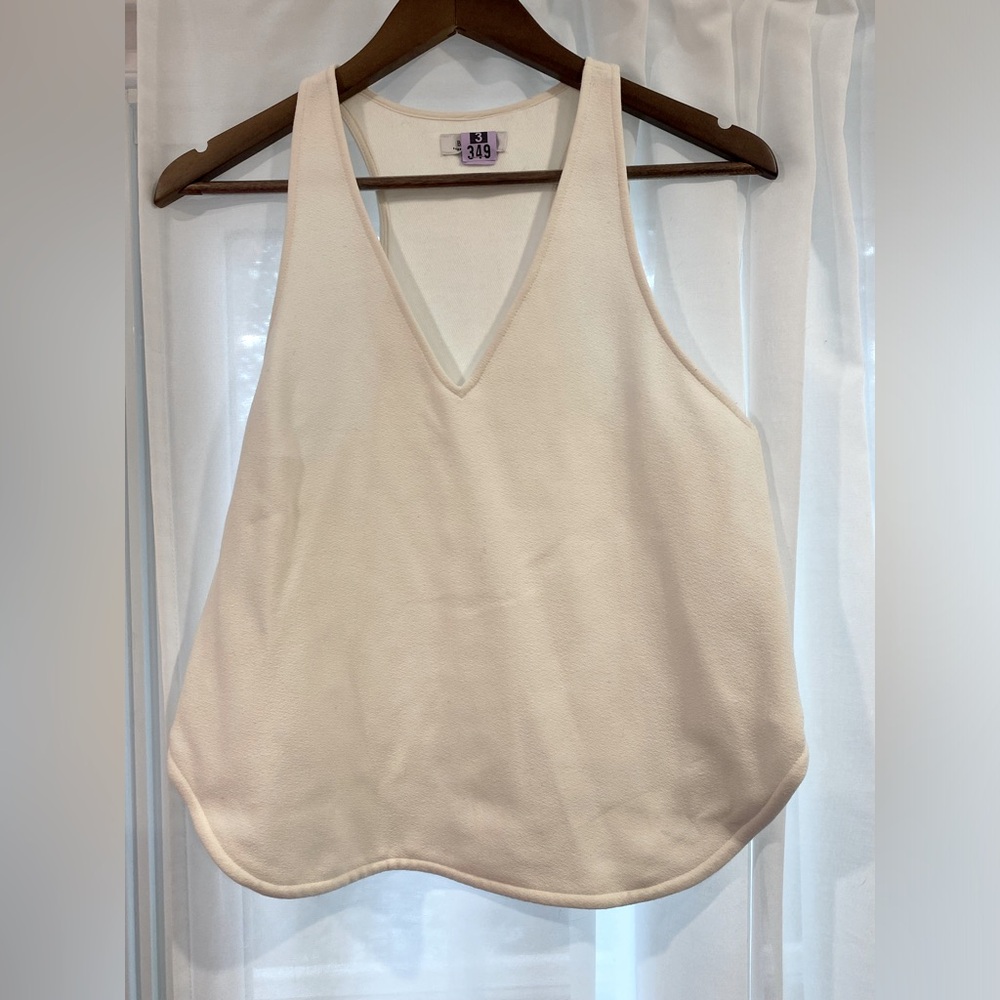 Babaton white sleeveless racer back top, size S